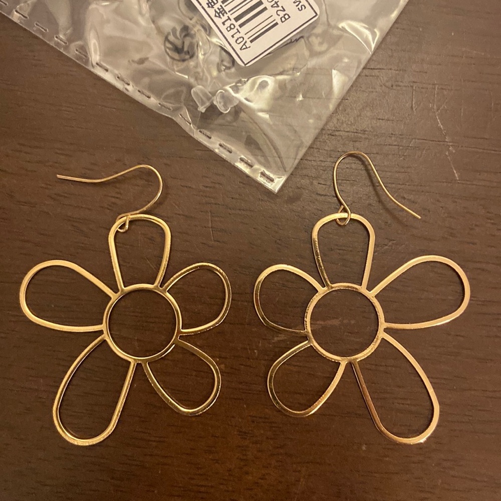 Gold Flower Earrings